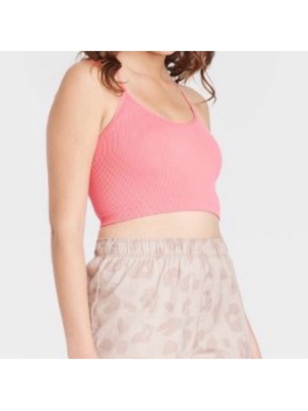 Colsie Coral Ribbed Tank Top - Picture 3 of 8